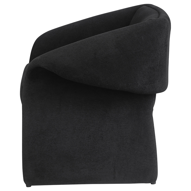 Pemberly Row Fabric Upholstered Sloped Arm Accent Chair in Black