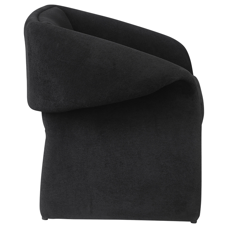 Pemberly Row Fabric Upholstered Sloped Arm Accent Chair in Black