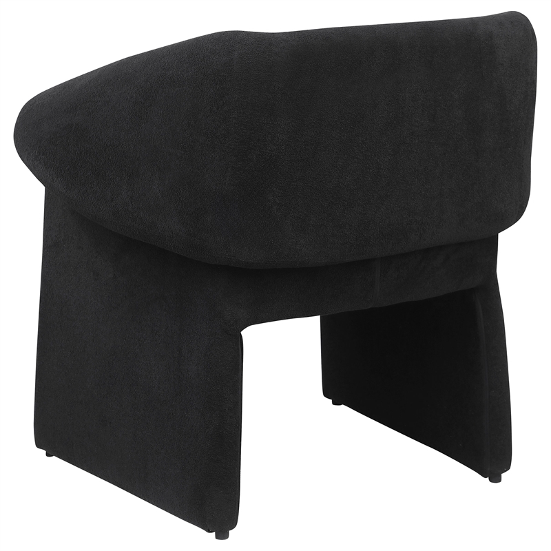 Pemberly Row Fabric Upholstered Sloped Arm Accent Chair in Black