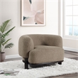 Pemberly Row Upholstered Barrel Back Accent Chair in Mushroom