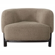 Pemberly Row Upholstered Barrel Back Accent Chair in Mushroom