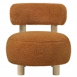 Pemberly Row Boucle Upholstered Barrel Back Accent Chair in Orange
