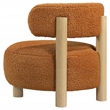 Pemberly Row Boucle Upholstered Barrel Back Accent Chair in Orange