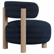 Pemberly Row Boucle Upholstered Barrel Back Accent Chair in Blue