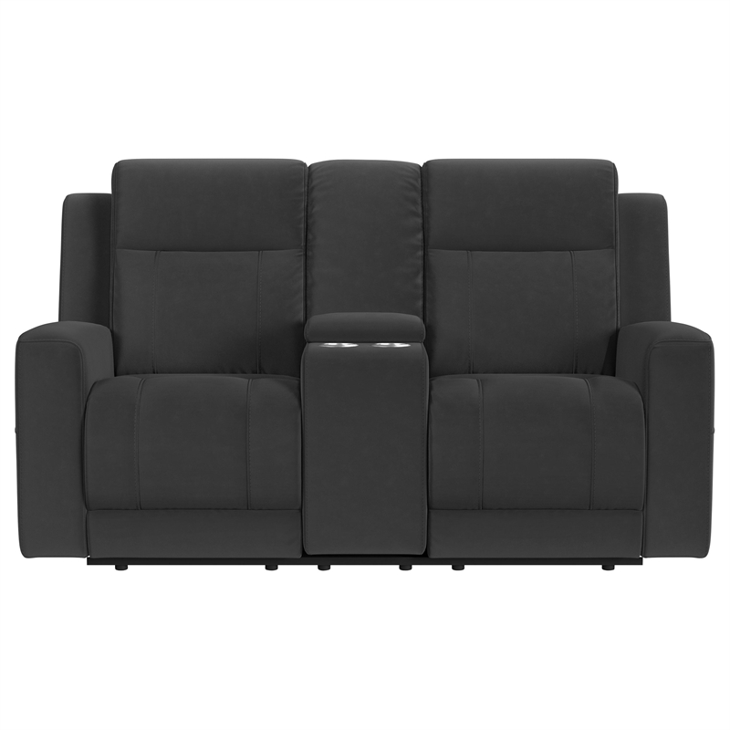 Pemberly Row 2-Piece Reclining Sofa and Loveseat Set in Charcoal