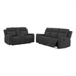 Pemberly Row 2-Piece Reclining Sofa and Loveseat Set in Charcoal