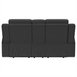Pemberly Row Upholstered Reclining Loveseat with Console in Dark Charcoal