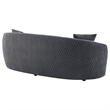 Pemberly Row Velvet Upholstered Curved Sofa with Gold Trim in Dark Grey