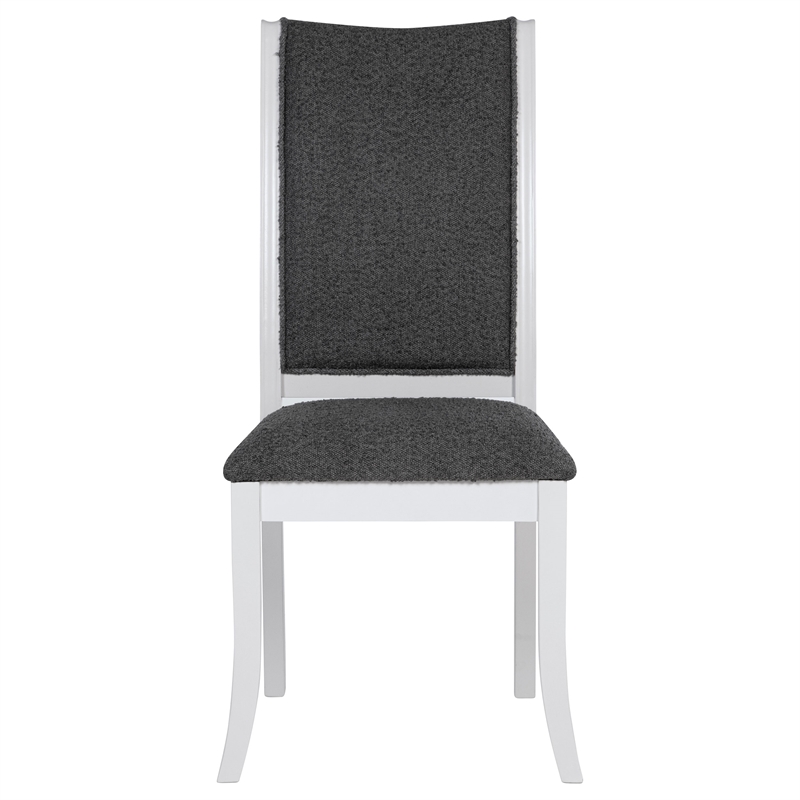 Pemberly Row Upholstered Dining Side Chair Set of 2 in Pearl White