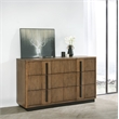 Pemberly Row 6-Drawer Fluted Wood Dresser Cabinet in Ash Brown