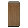 Pemberly Row 6-Drawer Fluted Wood Dresser Cabinet in Ash Brown