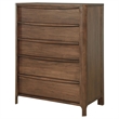 Pemberly Row 5-Drawer Cedar-Lined Wood Chest of Drawers in Walnut