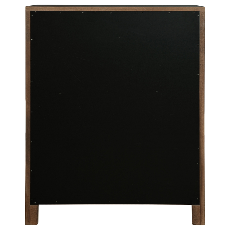 Pemberly Row 5-Drawer Cedar-Lined Wood Chest of Drawers in Walnut