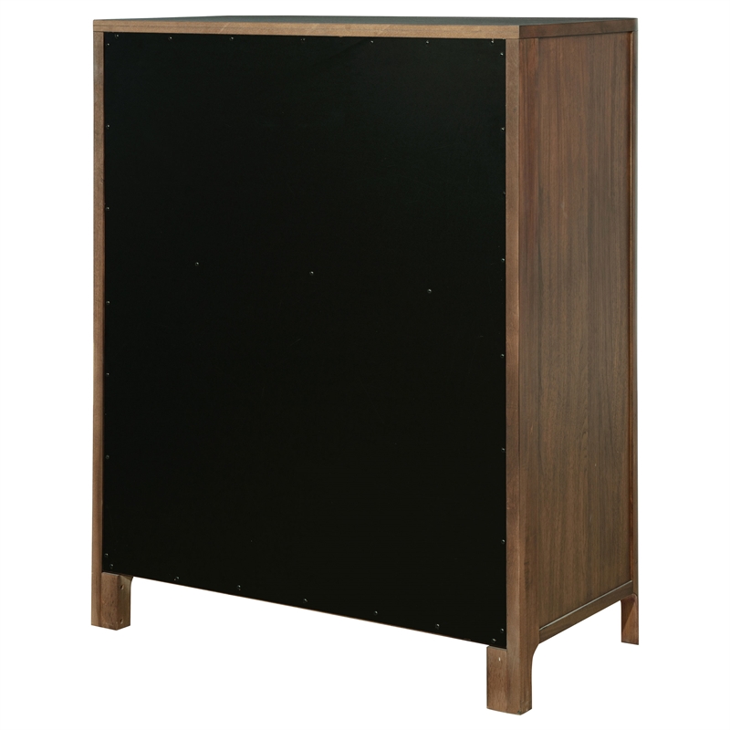 Pemberly Row 5-Drawer Cedar-Lined Wood Chest of Drawers in Walnut