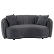 Pemberly Row 2-Piece Velvet Sofa and Loveseat Set in Dark Grey