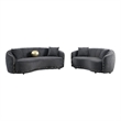 Pemberly Row 2-Piece Velvet Sofa and Loveseat Set in Dark Grey