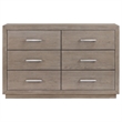 Pemberly Row 6-drawer Dresser with Chrome Bar Pulls in Barley Brown
