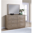 Pemberly Row 6-drawer Dresser and Framed Mirror Set in Barley Brown