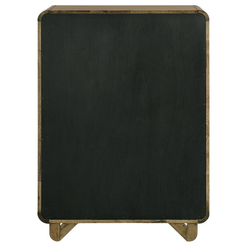 Pemberly Row Solid Rubberwood 5-drawer Chest of Drawers in Nutmeg