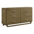 Pemberly Row Solid Rubberwood 6-drawer Dresser Cabinet in Nutmeg