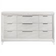Pemberly Row 9-drawer Dresser Cabinet with Acrylic Legs in White