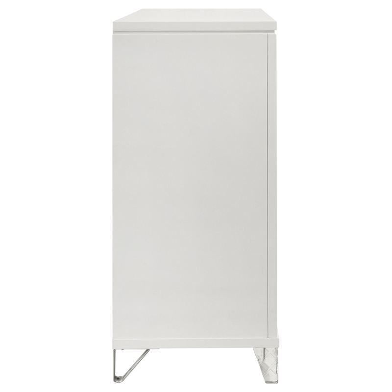 Pemberly Row 9-drawer Dresser Cabinet with Acrylic Legs in White