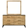Pemberly Row 6-drawer Wood Grain Dresser and Mirror in Natural Pine