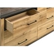 Pemberly Row 6-drawer Wood Grain Dresser and Mirror in Natural Pine