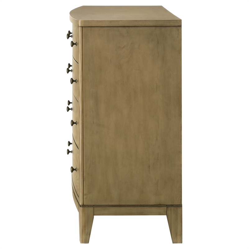 Pemberly Row 8-drawer Solid Pine Dresser Cabinet in Natural Pine