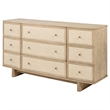 Pemberly Row 9-drawer Oak Veneer Dresser Cabinet in Beige Oak