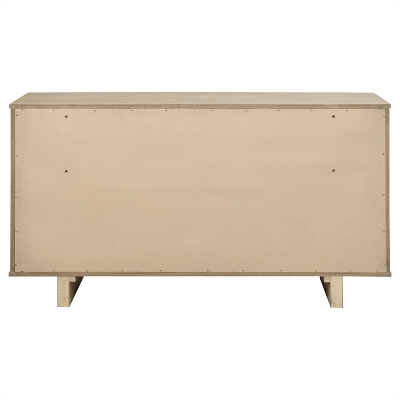 Pemberly Row 9-drawer Oak Veneer Dresser Cabinet in Beige Oak