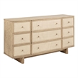 Pemberly Row 9-drawer Oak Veneer Dresser Cabinet in Beige Oak