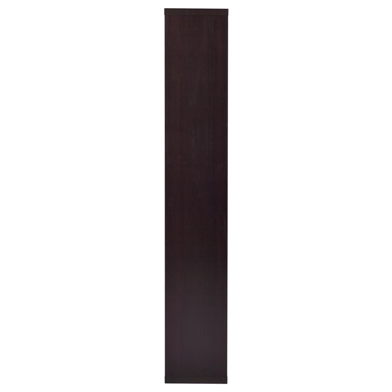 Pemberly Row 71-inch 6-shelf Geometric Wood Bookshelf in Cappuccino