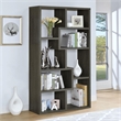 Pemberly Row 71-inch 6-shelf Geometric Wood Bookshelf in Weathered Gray