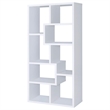 Pemberly Row 71-inch 6-shelf Geometric Wood Bookshelf in White
