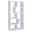 Pemberly Row 71-inch 6-shelf Geometric Wood Bookshelf in White