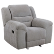 Pemberly Row Chenille Upholstered Glider Recliner Chair in Grey