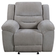 Pemberly Row Chenille Upholstered Glider Recliner Chair in Grey