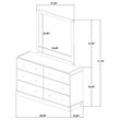 Pemberly Row 6-Drawer Dresser and Mirror with Brass Knobs in Black