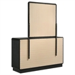 Pemberly Row 6-Drawer Dresser and Mirror with Brass Knobs in Black