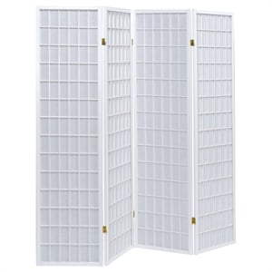 Pemberly Row 4-Panel Room Divider Folding Shoji Screen in White