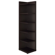 Pemberly Row 71-inch 6-shelf Wood Corner Bookcase in Cappuccino