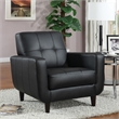 Pemberly Row Upholstered Track Arm Tufted Accent Chair in Black