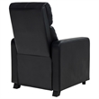 Pemberly Row Upholstered Home Theater Push Back Recliner in Black
