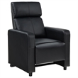 Pemberly Row Upholstered Home Theater Push Back Recliner in Black