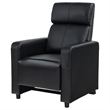 Pemberly Row Upholstered Home Theater Push Back Recliner in Black