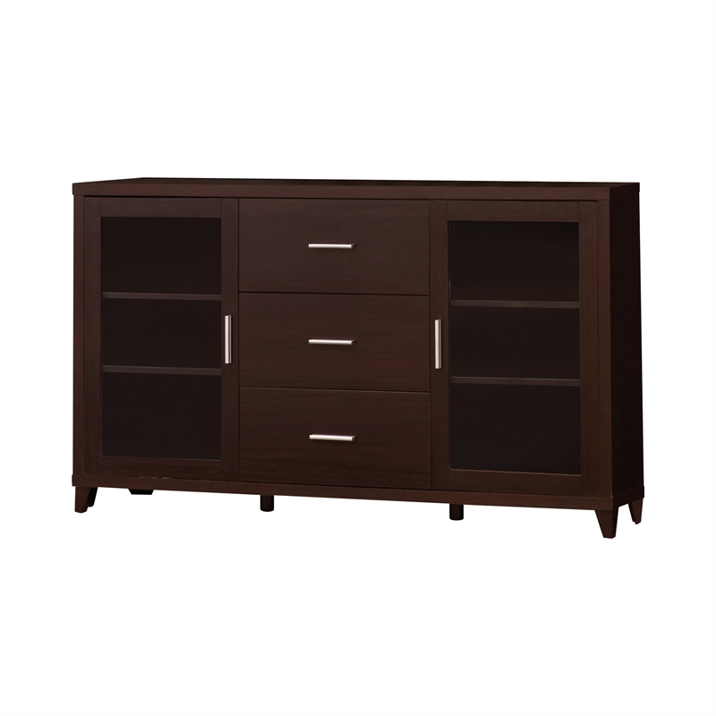 Pemberly Row 2-door Engineered Wood 60-inch TV Stand in Cappuccino