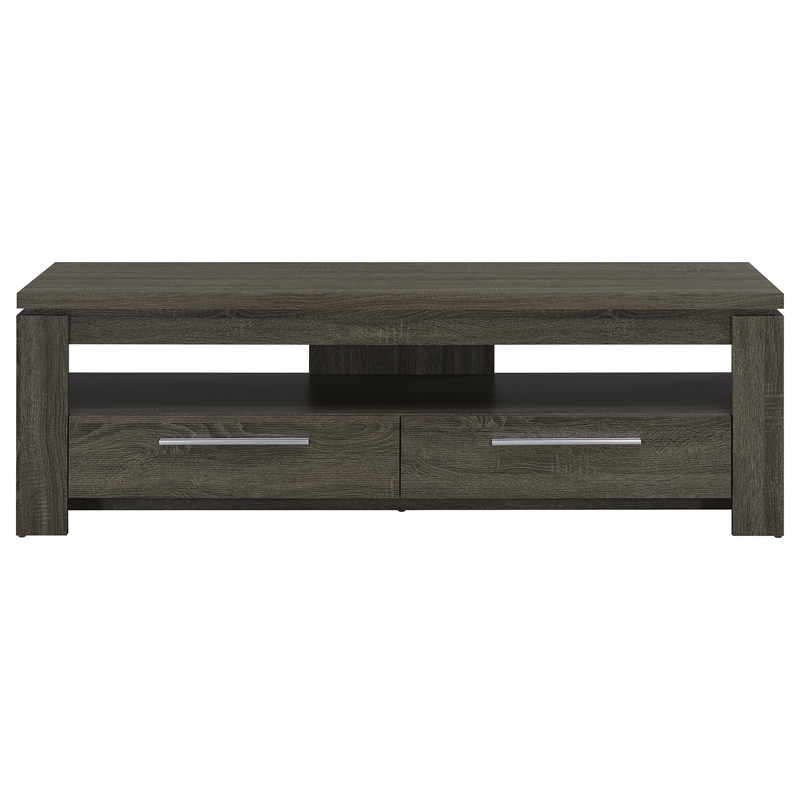 Pemberly Row 2-drawer Engineered Wood 59-inch TV Stand in Weathered Grey