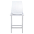 Pemberly Row Clear Acrylic Counter Height Chair Set of 2 in Chrome