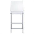 Pemberly Row Clear Acrylic Counter Height Chair Set of 2 in Chrome